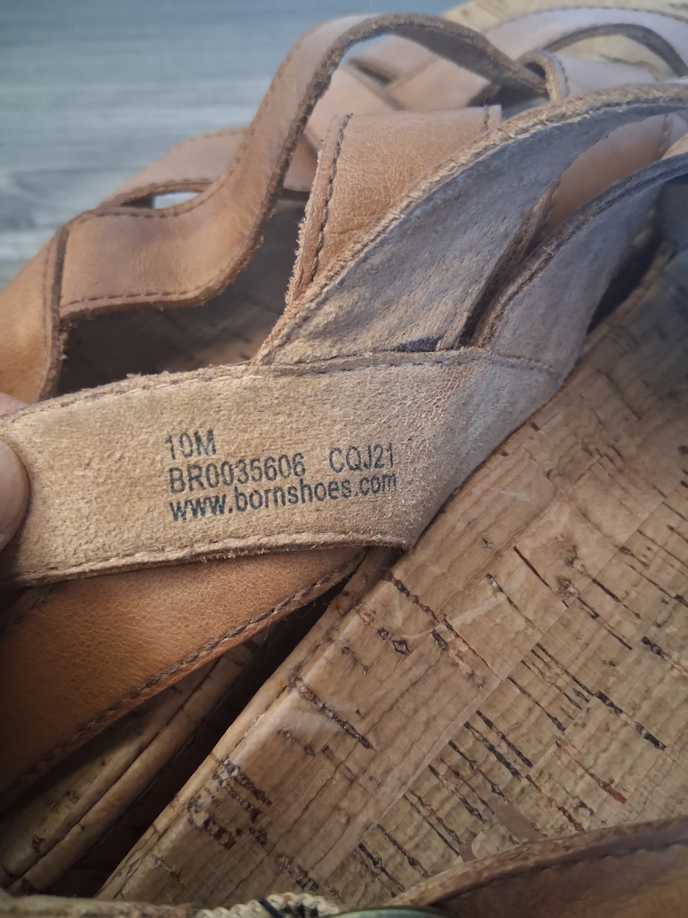 Born Leather Cork Platform Sandals Women's Sz 10 Brown Criss Cross Slingback - Picture 8 of 11